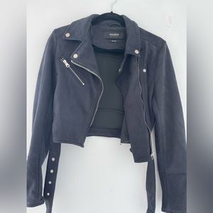 Pull & Bear Navy Suede Moto jacket size medium